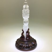 Load image into Gallery viewer, Hand-carved Quartz Crystal Tibetan Vajra With Custom Stand
