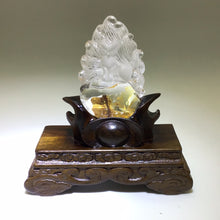Load image into Gallery viewer, Golden Healer Kitsune on Custom Wood Stand
