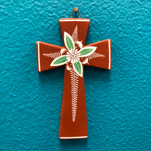Hand-Made Pottery Cross from Tonala