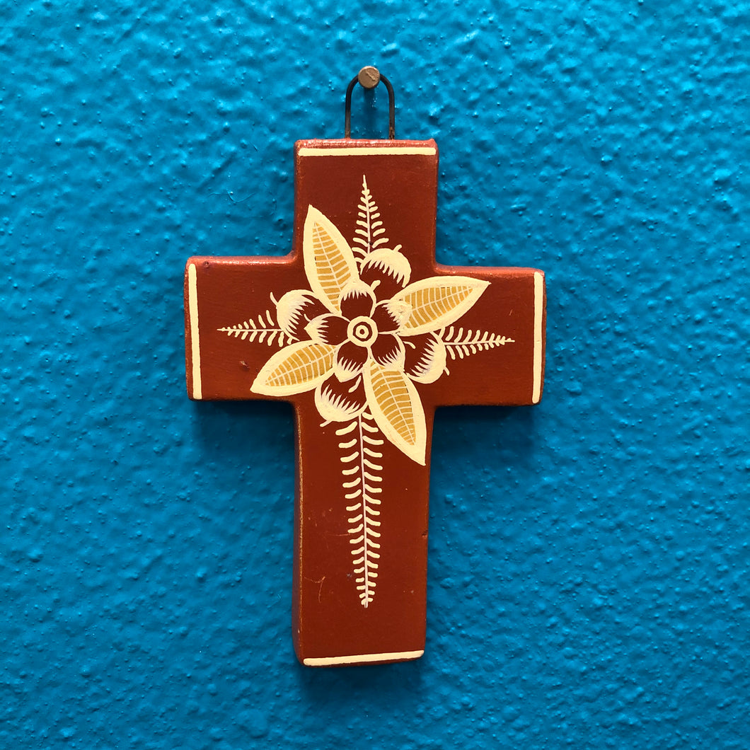 Hand-Made Pottery Cross from Tonala