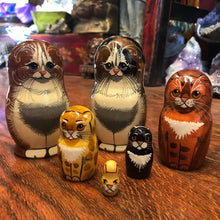 Load image into Gallery viewer, Cat Nesting Doll w 5 Pcs:  Orange, Black or Siamese
