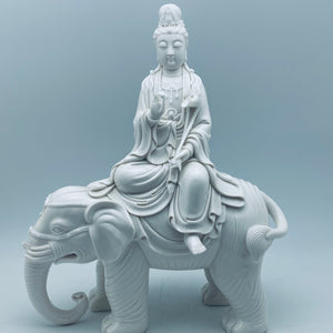 White Porcelain Samantabhadra on Elephant