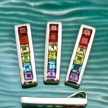 Load image into Gallery viewer, Rainbow Pride 6 Natural Stone Sterling Pendant
