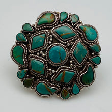 Load image into Gallery viewer, Turquoise Cluster Ring Size 6
