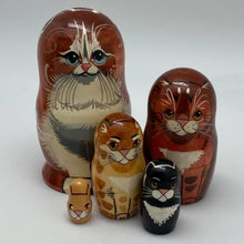 Load image into Gallery viewer, Cat Nesting Doll w 5 Pcs:  Orange, Black or Siamese

