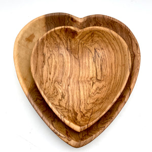 Olive Wood Heart Dishes, Africa