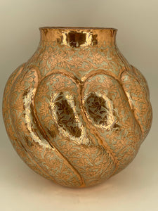 Med Copper with inlay Vase from Santa Clara Del Cobre
