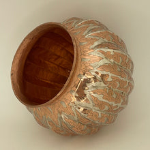 Load image into Gallery viewer, Med Scalloped Copper with inlay Vase from Santa Clara Del Cobre
