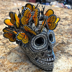 Black and Silver Monarch Skull, Mexico