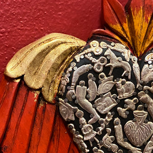 Carved Winged Milagro Heart